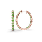 9ct Rose Gold Rylee Round Lab Diamond Hoop Earrings (1 Ct. Tw.) left