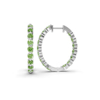 9ct White Gold Rylee Round Lab Diamond Hoop Earrings (1 Ct. Tw.) left
