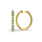 14ct Yellow Gold Rylee Round Lab Diamond Hoop Earrings (1 Ct. Tw.) left