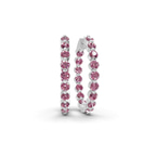 9ct White Gold Rylee Round Lab Diamond Hoop Earrings (1 Ct. Tw.) front image
