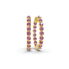 14ct Yellow Gold Rylee Round Lab Diamond Hoop Earrings (1 Ct. Tw.) front image