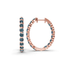 14ct Rose Gold Rylee Round Lab Diamond Hoop Earrings (1 Ct. Tw.) left