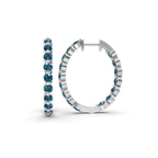 9ct White Gold Rylee Round Lab Diamond Hoop Earrings (1 Ct. Tw.) left