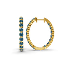 9ct Yellow Gold Rylee Round Lab Diamond Hoop Earrings (1 Ct. Tw.) left