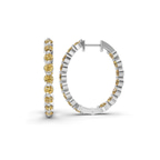 9ct White Gold Rylee Round Lab Diamond Hoop Earrings (1 Ct. Tw.) left