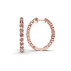 14ct Rose Gold Rylee Round Lab Diamond Hoop Earrings (1 Ct. Tw.) left