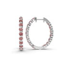 9ct White Gold Rylee Round Lab Diamond Hoop Earrings (1 Ct. Tw.) left