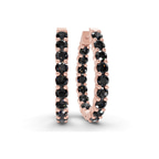 14ct Rose Gold Isla Round Lab Diamond Hoop Earrings (1 Ct. Tw.) front image