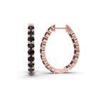 14ct Rose Gold Isla Round Lab Diamond Hoop Earrings (1 Ct. Tw.) left