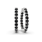 9ct White Gold Isla Round Lab Diamond Hoop Earrings (2 Ct. Tw.) front image