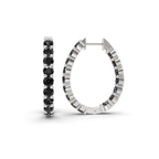 9ct White Gold Isla Round Lab Diamond Hoop Earrings (2 Ct. Tw.) left