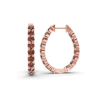 14ct Rose Gold Isla Round Lab Diamond Hoop Earrings (1 Ct. Tw.) left