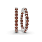 9ct White Gold Isla Round Lab Diamond Hoop Earrings (1 Ct. Tw.) front image