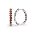 9ct White Gold Isla Round Lab Diamond Hoop Earrings (1 Ct. Tw.) left