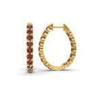 14ct Yellow Gold Isla Round Lab Diamond Hoop Earrings (1 Ct. Tw.) left