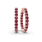 14ct Rose Gold Isla Round Lab Diamond Hoop Earrings (1 Ct. Tw.) front image