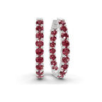 9ct White Gold Isla Round Lab Diamond Hoop Earrings (3 Ct. Tw.) front image