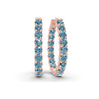 14ct Rose Gold Isla Round Lab Diamond Hoop Earrings (1 Ct. Tw.) front image