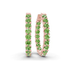 14ct Rose Gold Isla Round Lab Diamond Hoop Earrings (3 Ct. Tw.) front image