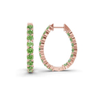 14ct Rose Gold Isla Round Lab Diamond Hoop Earrings (3 Ct. Tw.) left