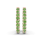 14ct Rose Gold Isla Round Lab Diamond Hoop Earrings (3 Ct. Tw.) right
