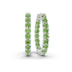 9ct White Gold Isla Round Lab Diamond Hoop Earrings (1 Ct. Tw.) front image