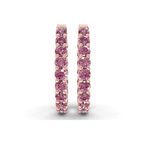 14ct Rose Gold Isla Round Lab Diamond Hoop Earrings (1 Ct. Tw.) right