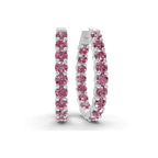 9ct White Gold Isla Round Lab Diamond Hoop Earrings (1 Ct. Tw.) front image