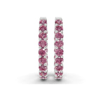 9ct White Gold Isla Round Lab Diamond Hoop Earrings (1 Ct. Tw.) right