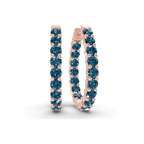 14ct Rose Gold Isla Round Lab Diamond Hoop Earrings (1 Ct. Tw.) front image
