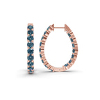 14ct Rose Gold Isla Round Lab Diamond Hoop Earrings (1 Ct. Tw.) left