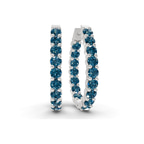 9ct White Gold Isla Round Lab Diamond Hoop Earrings (1 Ct. Tw.) front image