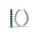 9ct White Gold Isla Round Lab Diamond Hoop Earrings (1 Ct. Tw.) left