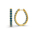 9ct Yellow Gold Isla Round Lab Diamond Hoop Earrings (1 Ct. Tw.) left