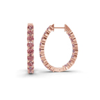 9ct Rose Gold Isla Round Lab Diamond Hoop Earrings (1 Ct. Tw.) left