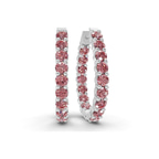 9ct White Gold Isla Round Lab Diamond Hoop Earrings (1 Ct. Tw.) front image