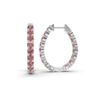 9ct White Gold Isla Round Lab Diamond Hoop Earrings (1 Ct. Tw.) left