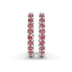 9ct White Gold Isla Round Lab Diamond Hoop Earrings (1 Ct. Tw.) right