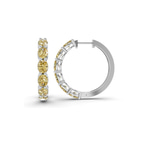 14kt White Gold Saylor Oval Lab Diamond Hoop Earrings (3 Ct. Tw.) left