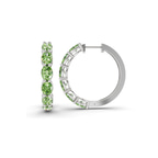 Platinum Saylor Oval Lab Diamond Hoop Earrings (3 Ct. Tw.) left