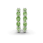 Platinum Saylor Oval Lab Diamond Hoop Earrings (3 Ct. Tw.) right