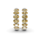 Platinum Jovana Oval Lab Diamond Hoop Earrings (6 Ct. Tw.) side right image one
