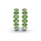 Platinum Jovana Oval Lab Diamond Hoop Earrings (6 Ct. Tw.) side right image one