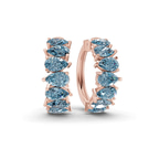 14kt Rose Gold Eudora Pear Lab Diamond Hoop Earrings (4 Ct. Tw.) front image