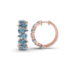 14kt Rose Gold Eudora Pear Lab Diamond Hoop Earrings (4 Ct. Tw.) standing product image one