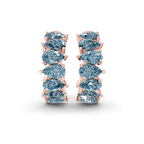 14kt Rose Gold Eudora Pear Lab Diamond Hoop Earrings (4 Ct. Tw.) side right image one