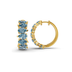 14kt Yellow Gold Eudora Pear Lab Diamond Hoop Earrings (4 Ct. Tw.) standing product image one