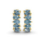 14kt Yellow Gold Eudora Pear Lab Diamond Hoop Earrings (4 Ct. Tw.) side right image one