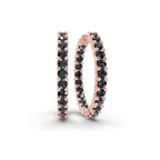 14kt Rose Gold Meara Round Lab Diamond Hoop Earrings (1 Ct. Tw.) front image