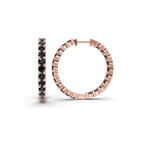 14kt Rose Gold Meara Round Lab Diamond Hoop Earrings (1 Ct. Tw.) standing product image one